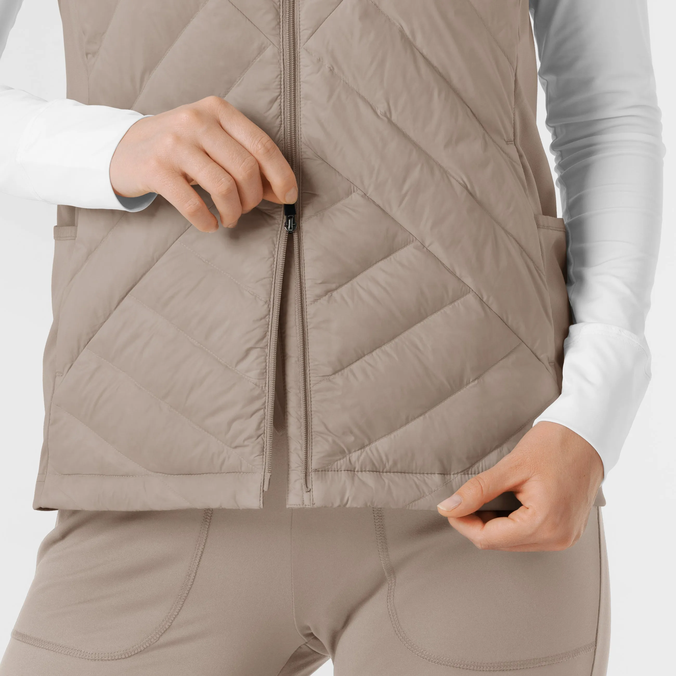 Women's Quilted Scrub Vest - Haze