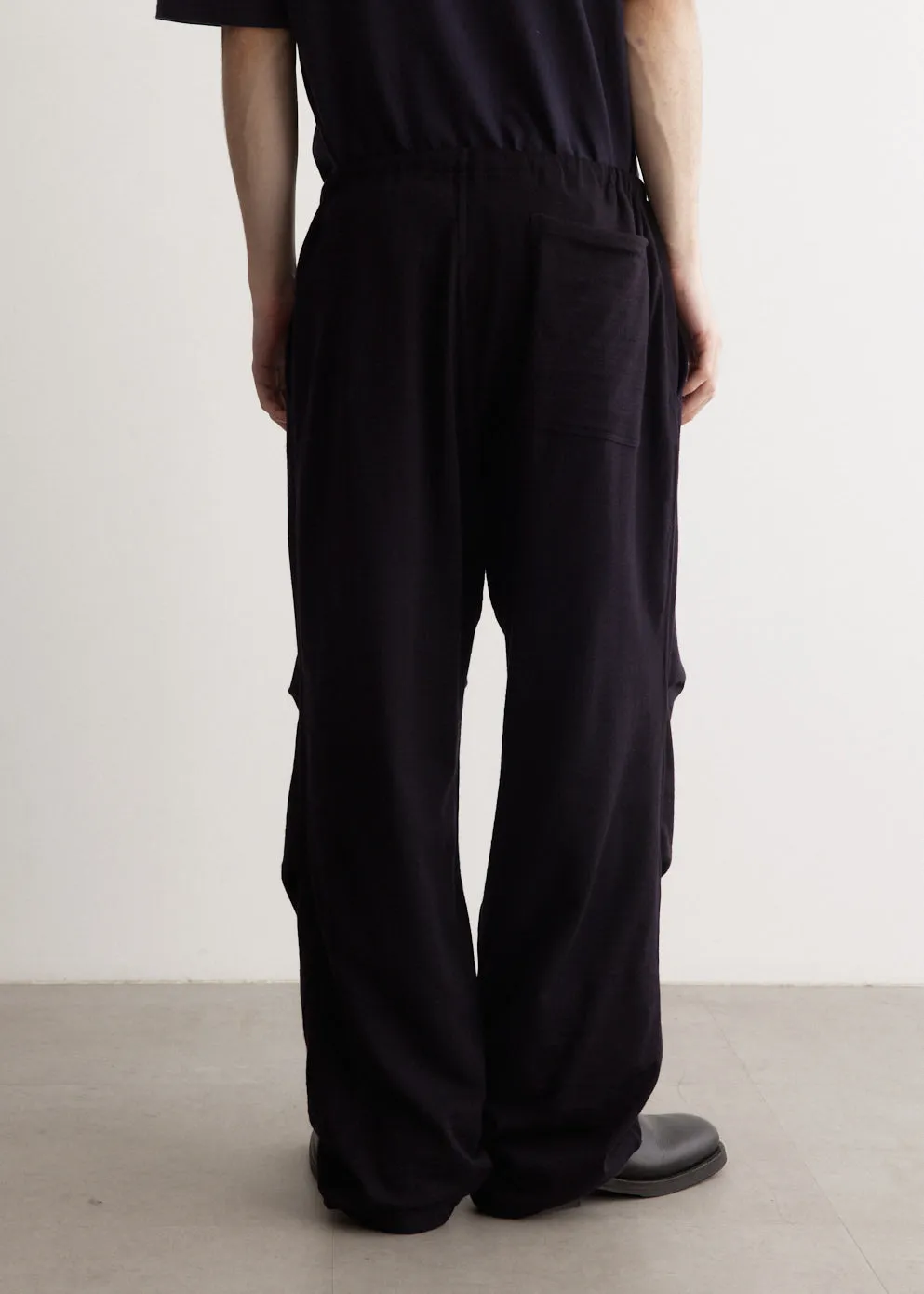 Wool Knit Knee Tucked Pants