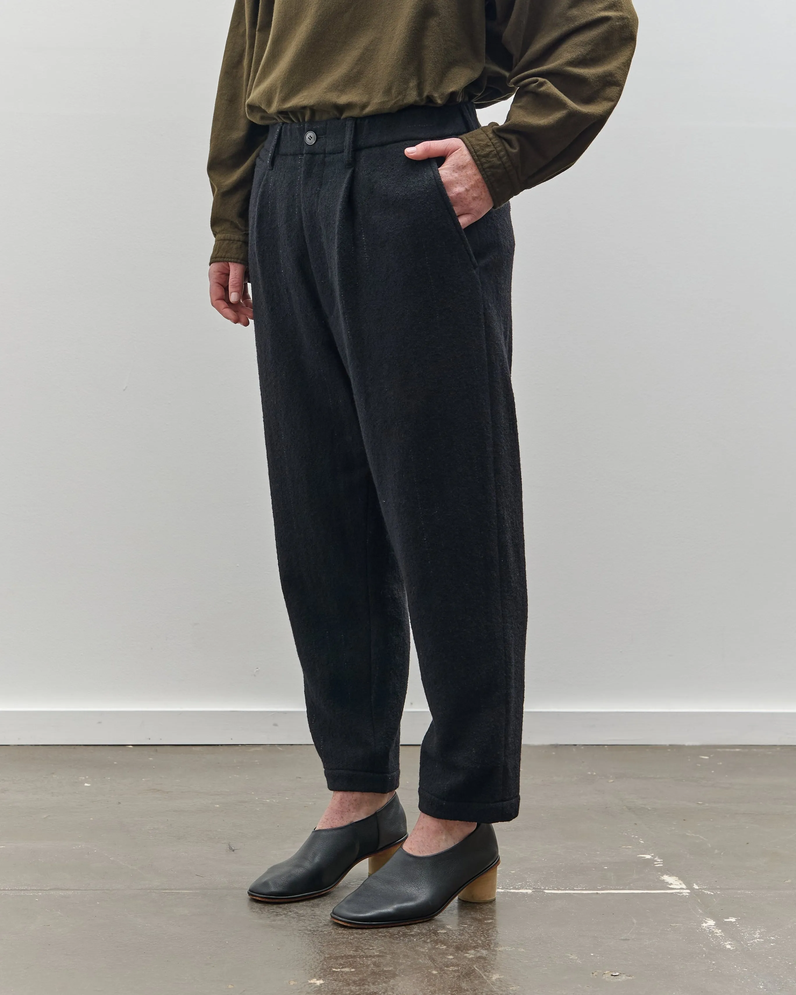 Yoko Sakamoto Kasuri Tapered Trouser, Black